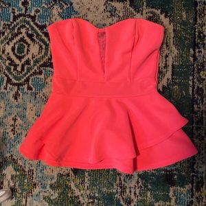 💕HOT PINK BEBE PEPLUM